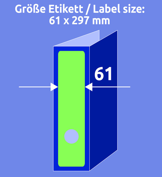 Ordneretiketten ZWF 297 x 61 mm grün, Art.-Nr. L4754-20 - Paterno B2B-Shop