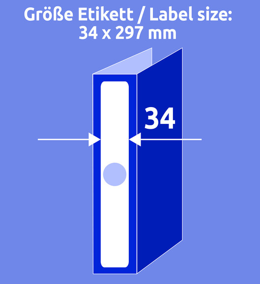 Etiketten Hängeordner ZWF 34 x 297 mm breit, Art.-Nr. L4756-25 - Paterno B2B-Shop
