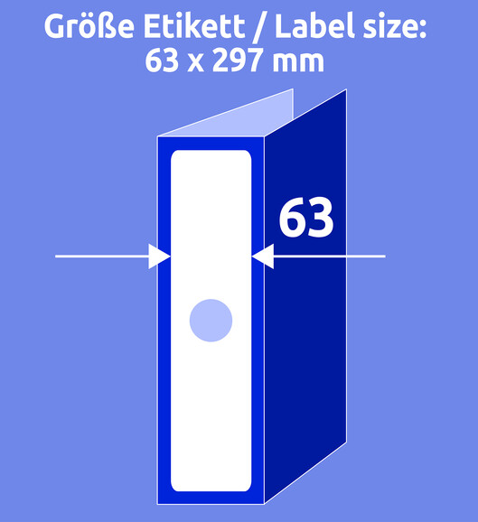 Etiketten Hängeordner ZWF 63 x 297 mm breit, Art.-Nr. L4757-25 - Paterno B2B-Shop