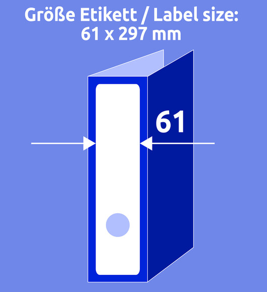 Ordneretiketten ZWF 297 x 61 mm weiss, Art.-Nr. L4759-25 - Paterno B2B-Shop
