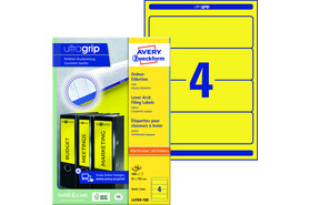 Ordneretiketten ZWF 192 x 61 mm gelb, Art.-Nr. L4769-100 - Paterno B2B-Shop