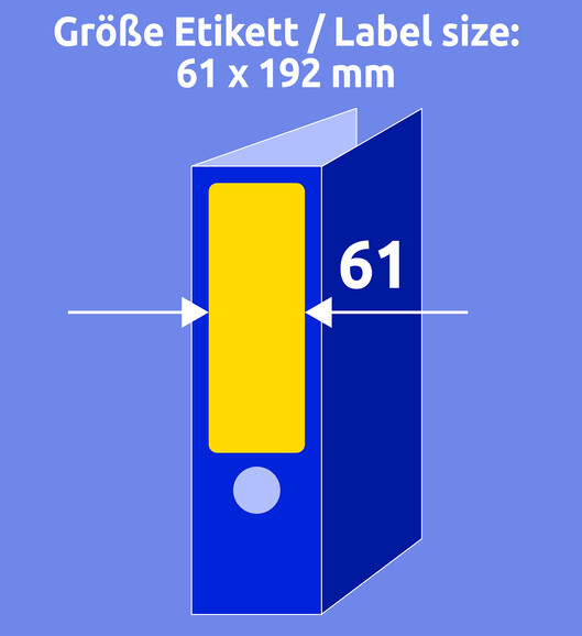 Ordneretiketten ZWF 192 x 61 mm gelb, Art.-Nr. L4769-100 - Paterno B2B-Shop