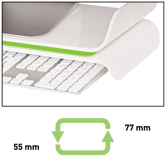 Monitorständer Leitz Ergo WOW weiss-grün, Art.-Nr. 6504-00-WSGN - Paterno B2B-Shop