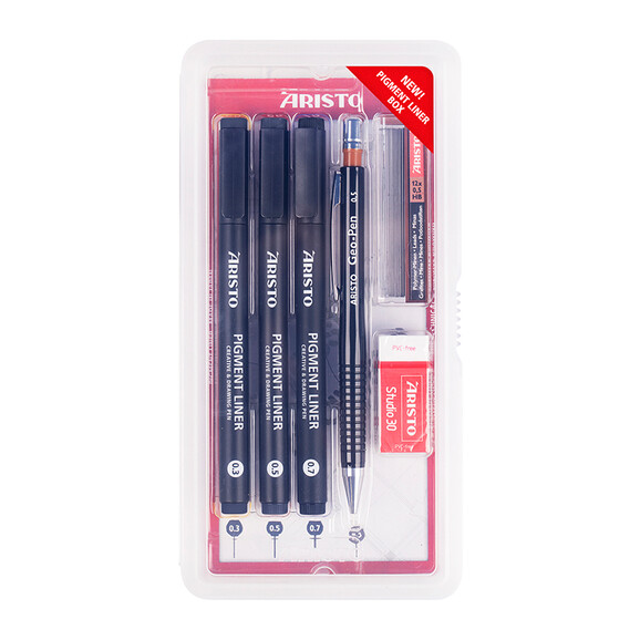 Pigmentliner Aristo 6er Set schwarz, Art.-Nr. AR80087 - Paterno B2B-Shop