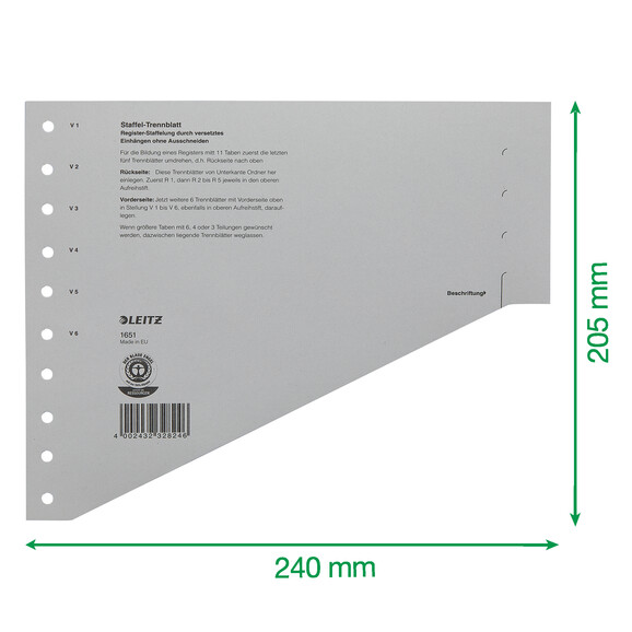 Staffeltrennblätter Leitz A4 grau, Art.-Nr. 1651-00-85 - Paterno B2B-Shop Staffeltrennblätter Leitz A4 grau, Art.-Nr. 1651-00-85 - Paterno B2B-Shop