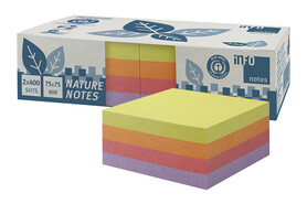 Haftnotizen info notes Recyclingbox 75x75 mm sortiert, Art.-Nr. 5654-97BOX - Paterno B2B-Shop