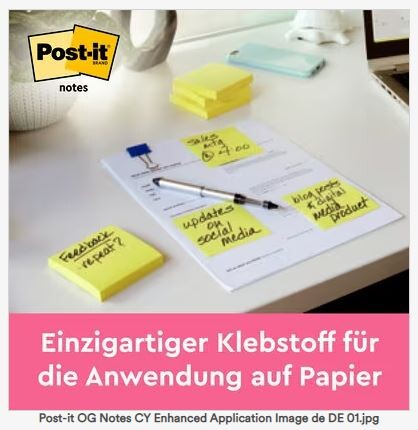 Haftnotizen Post-it 76x76 mm Z-Notes gelb, Art.-Nr. R-330-GE - Paterno B2B-Shop