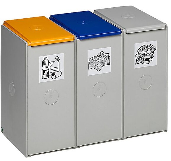 Wertstoff-Abfalltrennsystem 3-fach je 40 Liter, Art.-Nr. 38023 - Paterno B2B-Shop