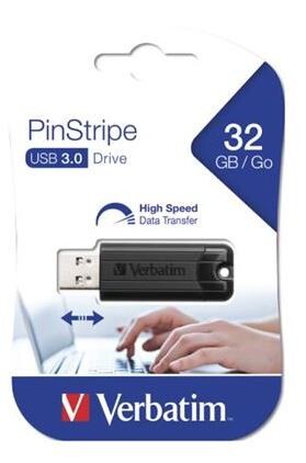 USB Stick Verbatim Pinstripe 32 GB 3.0 schwarz, Art.-Nr. 104308 - Paterno B2B-Shop USB Stick Verbatim Pinstripe 32 GB 3.0 schwarz, Art.-Nr. 104308 - Paterno B2B-Shop