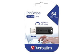 USB Stick Verbatim Pinstripe 64 GB 3.0 schwarz, Art.-Nr. 49318 - Paterno B2B-Shop