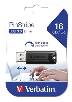 USB Stick Verbatim Pinstripe 16 GB 3.0 schwarz, Art.-Nr. 90983 - Paterno B2B-Shop USB Stick Verbatim Pinstripe 16 GB 3.0 schwarz, Art.-Nr. 90983 - Paterno B2B-Shop