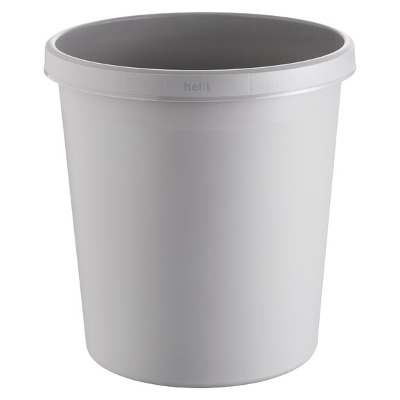 Papierkorb Helit Objekt 18 Liter mit Griffrand mittelgrau, Art.-Nr. H61058-MIGR - Paterno B2B-Shop