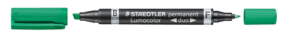 Folienschreiber Staedtler DUO 2 Rundspitzen grün, Art.-Nr. 348-GN - Paterno B2B-Shop