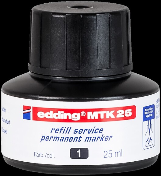 Nachfülltinte Edding MTK 25 25 ml schwarz, Art.-Nr. MTK25-SW - Paterno B2B-Shop