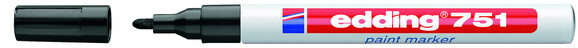 Lackmarker Edding 751 schwarz, Art.-Nr. 751-SW - Paterno B2B-Shop