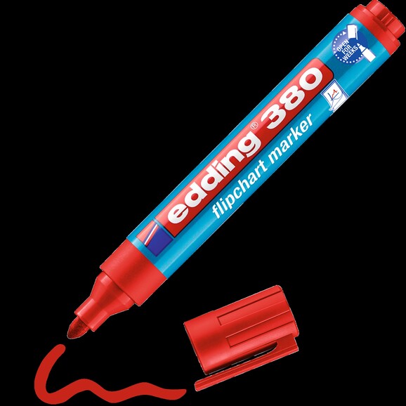 Flipchartmarker Edding 380 mit Clip rot, Art.-Nr. 380-RT - Paterno B2B-Shop