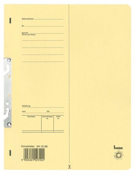 Einhakhefter Bene A4 gelb, Art.-Nr. 083122-GE - Paterno B2B-Shop