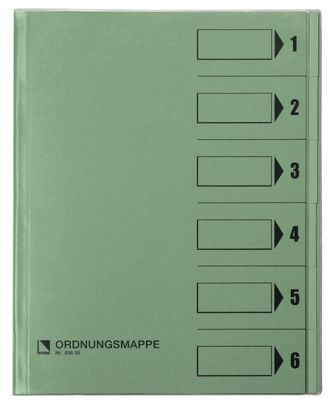 Ordnungsmappe Bene A4 6-teilig grün, Art.-Nr. 083600-GN - Paterno B2B-Shop