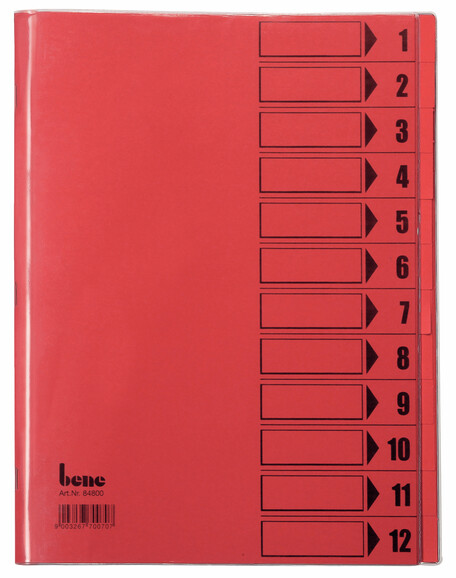 Ordnungsmappe Bene 12-teilig intensivrot, Art.-Nr. 084800-RT - Paterno B2B-Shop