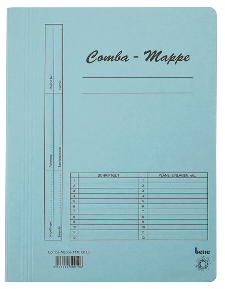 Combamappe Bene A4 blau, Art.-Nr. 111000-BL - Paterno B2B-Shop