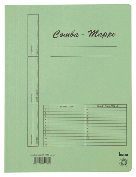 Combamappe Bene A4 grün, Art.-Nr. 111000-GN - Paterno B2B-Shop