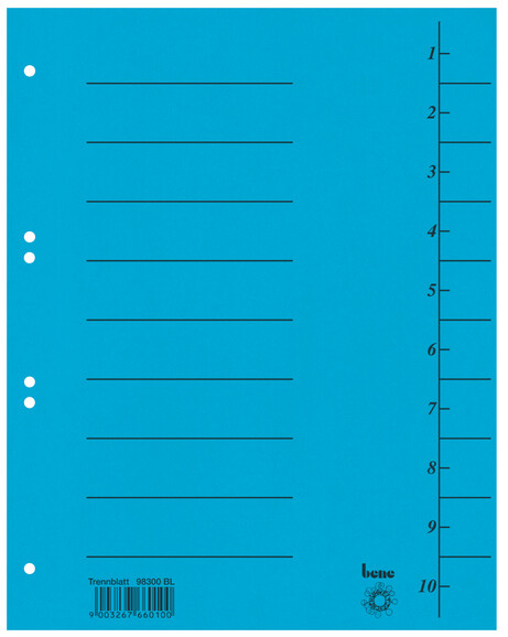 Trennblätter Bene A4 intensivblau, Art.-Nr. 098300-IBL - Paterno B2B-Shop Trennblätter Bene A4 intensivblau, Art.-Nr. 098300-IBL - Paterno B2B-Shop
