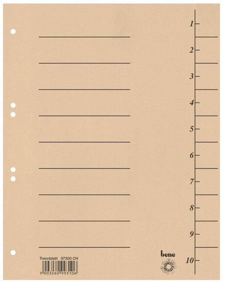 Trennblätter Bene A4 chamois, Art.-Nr. 097300-CH - Paterno B2B-Shop