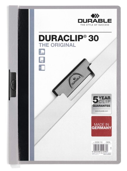 Klemmmappe Durable DURACLIP A4 grau, Art.-Nr. 2200-GR - Paterno B2B-Shop
