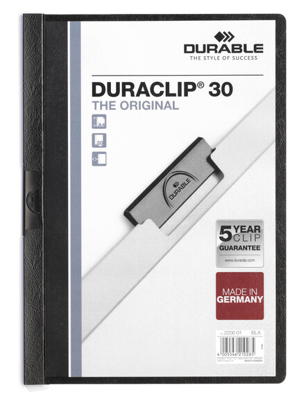 Klemmmappe Durable DURACLIP A4 schwarz, Art.-Nr. 2200-SW - Paterno B2B-Shop