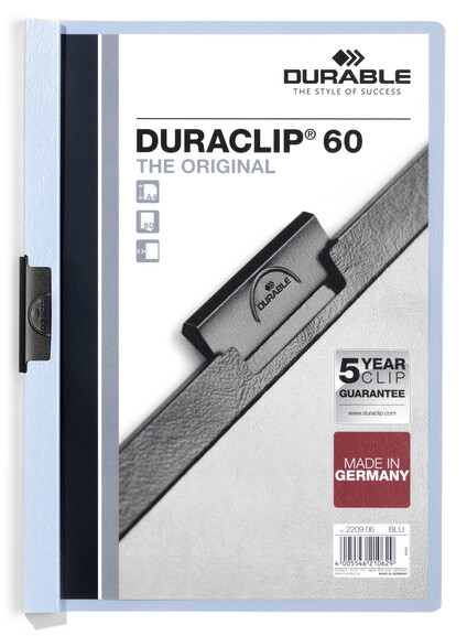 Klemmmappe Durable Duraclip A4 hellblau, Art.-Nr. 2209-HBL - Paterno B2B-Shop