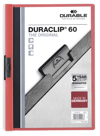Klemmmappe Durable Duraclip A4 rot, Art.-Nr. 2209-RT - Paterno B2B-Shop