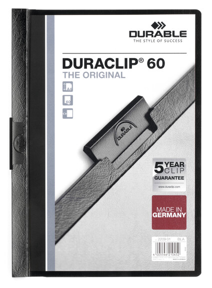 Klemmmappe Durable Duraclip A4 schwarz, Art.-Nr. 2209-SW - Paterno B2B-Shop
