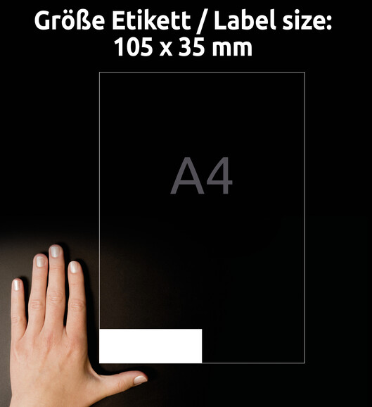 Universaletiketten A4 3423 weiss 105x35mm, Art.-Nr. ZWF-3423 - Paterno B2B-Shop