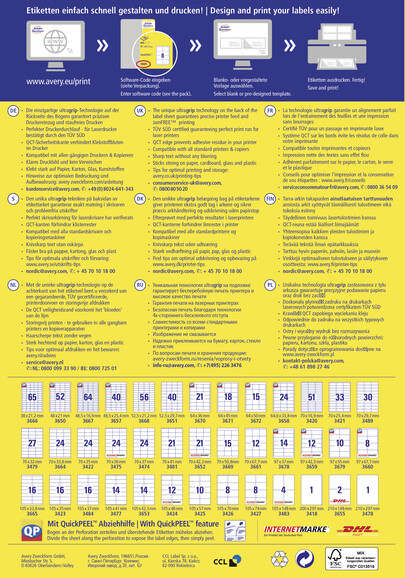 Universaletiketten A4 3483 weiss 105x148mm, Art.-Nr. ZWF-3483 - Paterno B2B-Shop