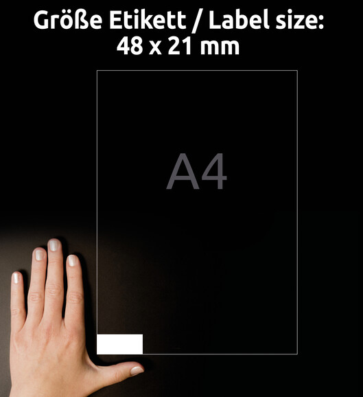 Universaletiketten A4 3650 weiss 48x21mm, Art.-Nr. ZWF-3650 - Paterno B2B-Shop