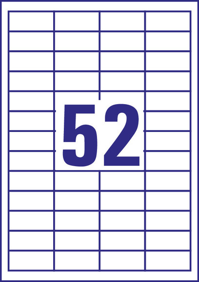 Universaletiketten A4 3650 weiss 48x21mm, Art.-Nr. ZWF-3650 - Paterno B2B-Shop