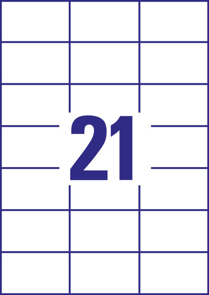Universaletiketten A4 3652 weiss 70x42,3mm, Art.-Nr. ZWF-3652 - Paterno B2B-Shop
