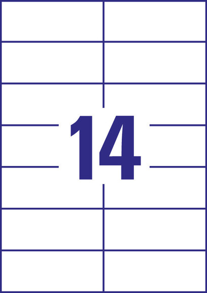 Universaletiketten A4 3653 weiss 105x42,3 mm, Art.-Nr. ZWF-3653 - Paterno B2B-Shop