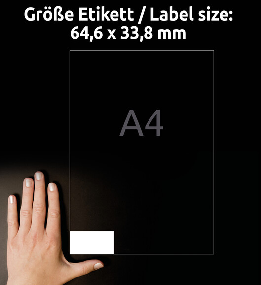 Universaletiketten A4 3658 weiss 64,6x33,8 mm, Art.-Nr. ZWF-3658 - Paterno B2B-Shop