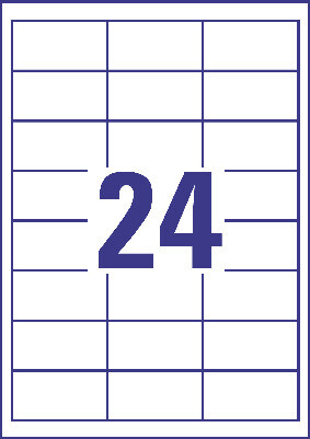 Universaletiketten A4 3658 weiss 64,6x33,8 mm, Art.-Nr. ZWF-3658 - Paterno B2B-Shop