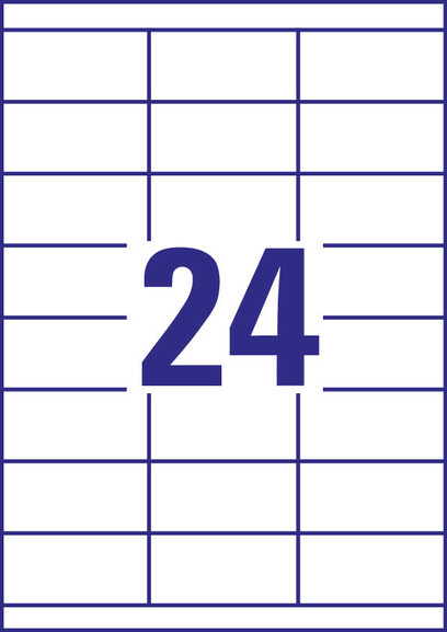 Universaletiketten A4 3664 weiss 70x33,8mm, Art.-Nr. ZWF-3664 - Paterno B2B-Shop