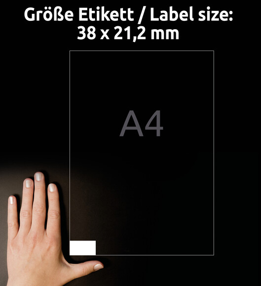 Universaletiketten A4 3666 weiss 38 x 21,2mm, Art.-Nr. ZWF-3666 - Paterno B2B-Shop