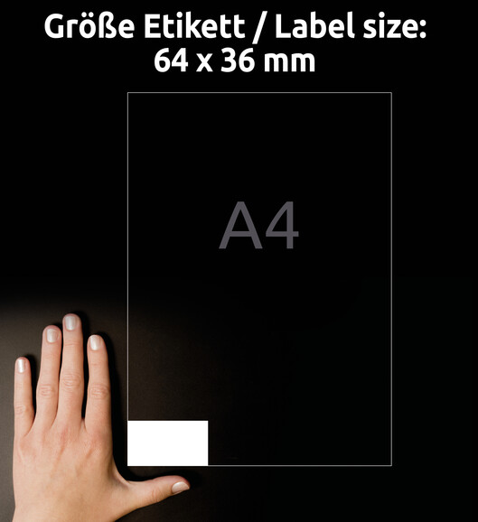 Universaletiketten A4 3670 weiss 64x36mm, Art.-Nr. ZWF-3670 - Paterno B2B-Shop