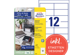 Etiketten Avery InkjetLaserCopy 97x42,3mm, Art.-Nr. 6123ZWF - Paterno B2B-Shop