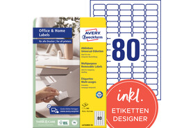 Universaletiketten ZWF 35,6 x16,9 mm wiederablösbar, Art.-Nr. L4732REV-25 - Paterno B2B-Shop