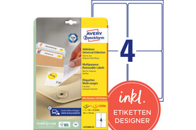 Universaletiketten ZWF 99,1 x139 mm wiederablösbar, Art.-Nr. L4733REV-25 - Paterno B2B-Shop