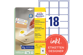 Etiketten Universal 63,5x46,6 mm ablösbar, Art.-Nr. L6025REV-25 - Paterno B2B-Shop