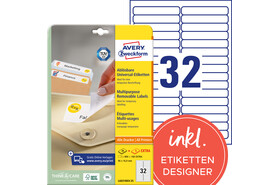 Universaletiketten ZWF 96 x 16,9 mm wiederablösbar, Art.-Nr. L6031REV-25 - Paterno B2B-Shop