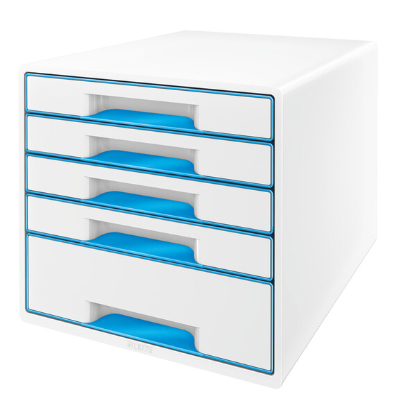 Schubladenbox Leitz CUBE WOW 5S blaumetallic, Art.-Nr. 521410-BLME - Paterno B2B-Shop