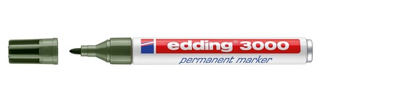 Marker Edding 3000 olivgrün permanent, Art.-Nr. 3000-OLGN - Paterno B2B-Shop